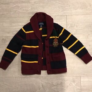 Polo by Ralph Lauren Kids Burgundy and Navy Striped Sweater